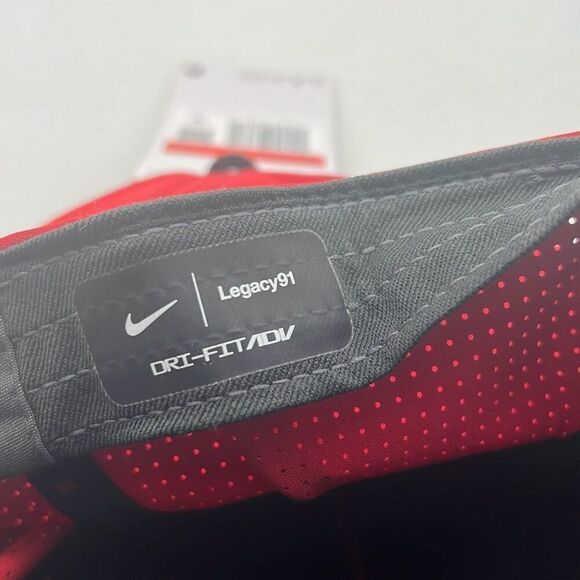 Tiger Woods Hat Nike‎ Dri-Fit TW Legacy 91 Golf Cap L/XL Stretch Fit Red - NWT - Picture 5 of 7